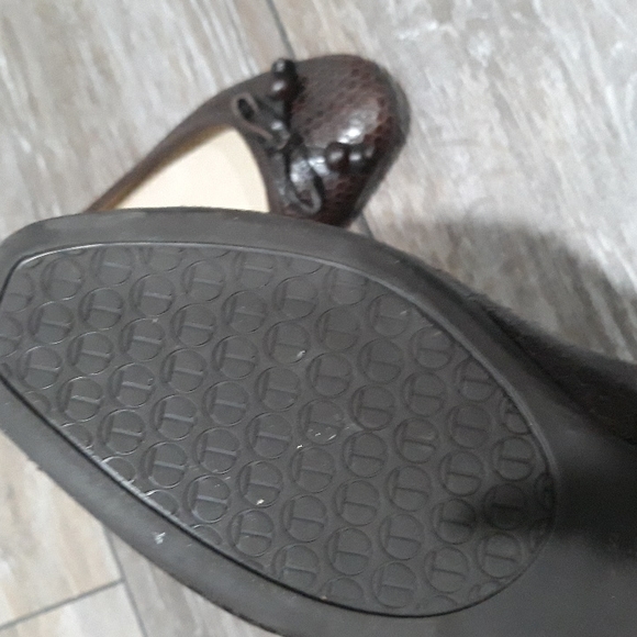 Talbots python print brown leather flats. Mint condition. Size 7B - Picture 9 of 12